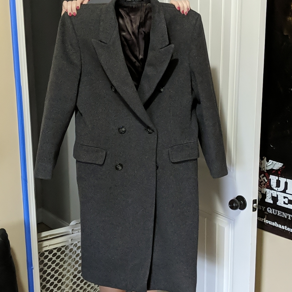 Mens gray dress trenchcoat